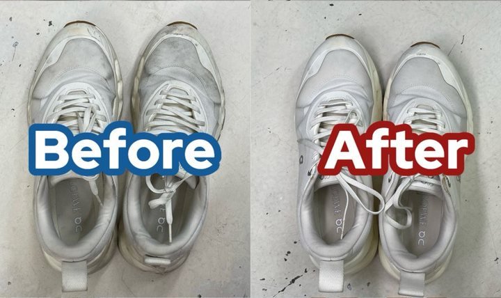 White On Cloud, before and after